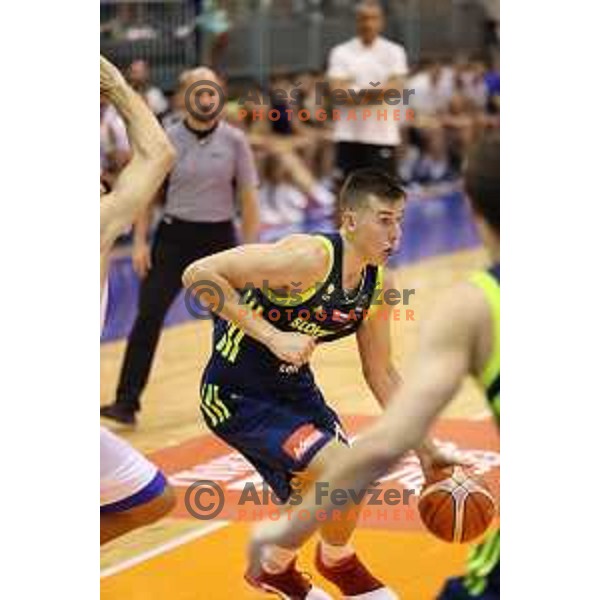 Vlatko Cancar of Slovenia in action during Adecco Cup basketball match between Slovenia and Czech Republic in Tabor Hall, Maribor, Slovenia on August 6, 2017