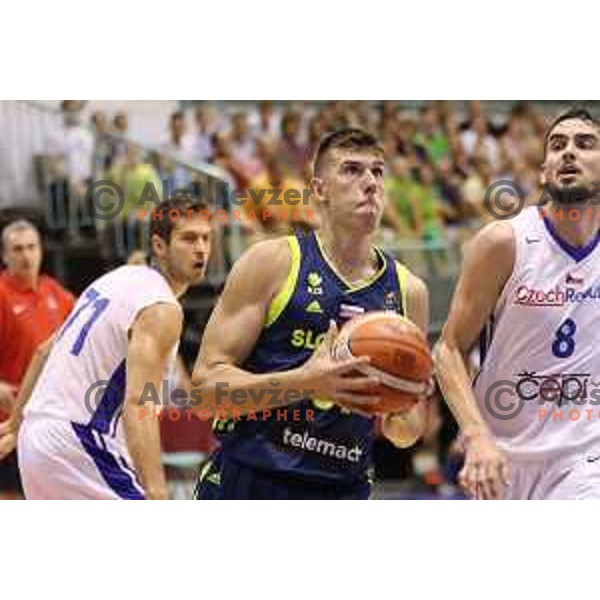 Vlatko Cancar of Slovenia in action during Adecco Cup basketball match between Slovenia and Czech Republic in Tabor Hall, Maribor, Slovenia on August 6, 2017