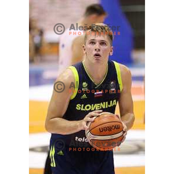 Luka Doncic of Slovenia in action during Adecco Cup basketball match between Slovenia and Czech Republic in Tabor Hall, Maribor, Slovenia on August 6, 2017