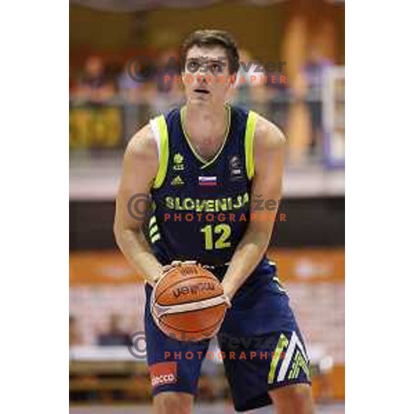 Jan Kosi of Slovenia in action during Adecco Cup basketball match between Slovenia and Czech Republic in Tabor Hall, Maribor, Slovenia on August 6, 2017