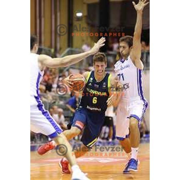 Aleksej Nikolic of Slovenia in action during Adecco Cup basketball match between Slovenia and Czech Republic in Tabor Hall, Maribor, Slovenia on August 6, 2017