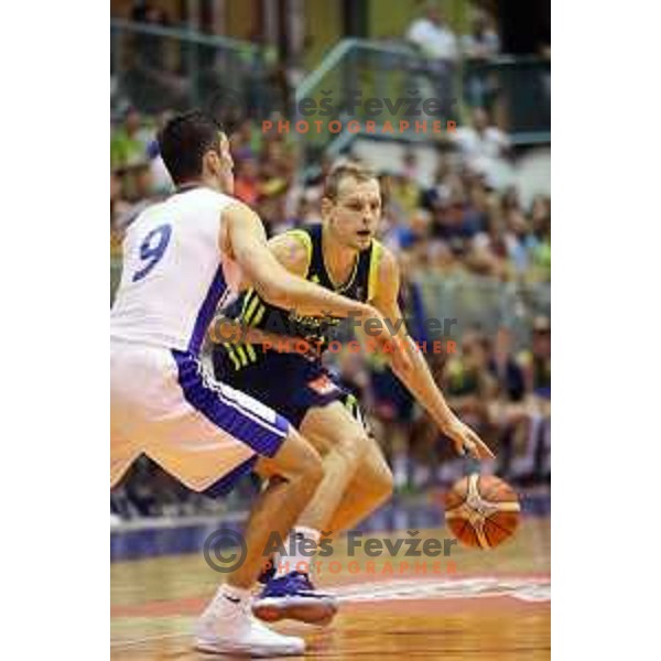 Jaka Blazic of Slovenia in action during Adecco Cup basketball match between Slovenia and Czech Republic in Tabor Hall, Maribor, Slovenia on August 6, 2017