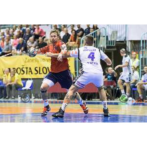 in action during friendly handball game between Maribor and Paris SG in Tabor Hall, Maribor, Slovenia on August 11, 2017