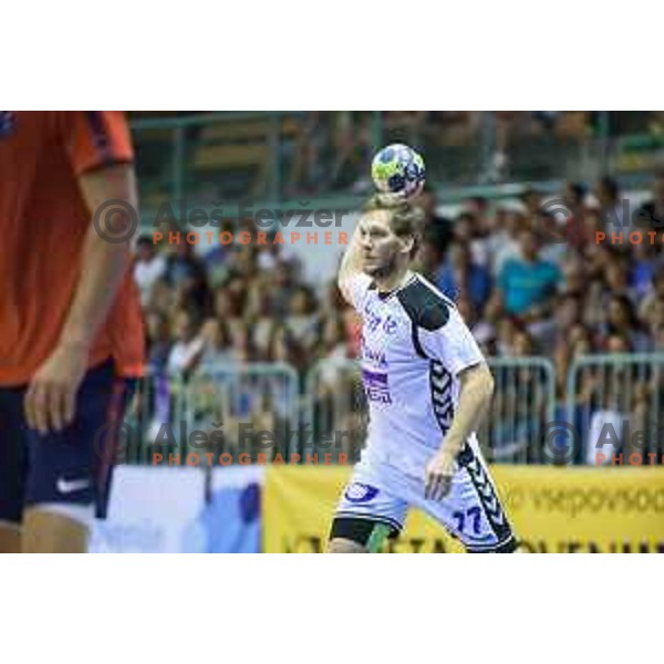 Kete Andraz in action during friendly handball game between Maribor and Paris SG in Tabor Hall, Maribor, Slovenia on August 11, 2017