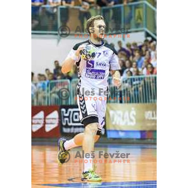 Kete Andraz in action during friendly handball game between Maribor and Paris SG in Tabor Hall, Maribor, Slovenia on August 11, 2017