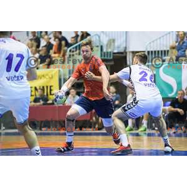 in action during friendly handball game between Maribor and Paris SG in Tabor Hall, Maribor, Slovenia on August 11, 2017