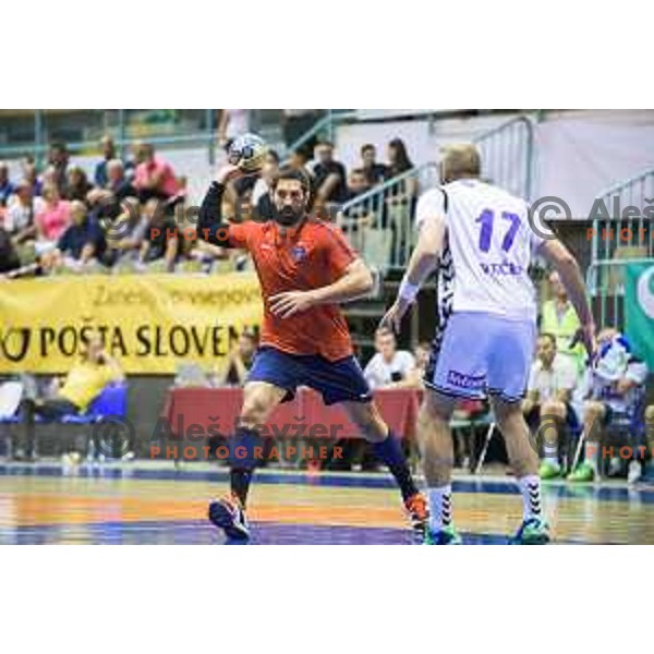 Nikola Karabatic in action during friendly handball game between Maribor and Paris SG in Tabor Hall, Maribor, Slovenia on August 11, 2017