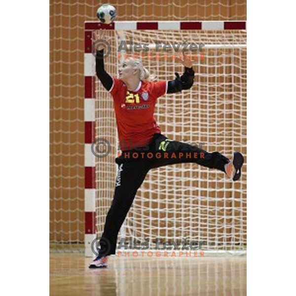 Amra Pandzic of Krim Mercator during handball match between Krim Mercator and Hypo Noe at Vinko Kandija Memorial Tournament in Galjevica hall, Ljubljana, Slovenia on August 19, 2017