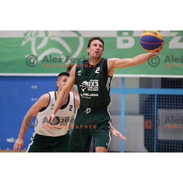Ales Kunc of Team Ljubljana in the Final of Samsung 3x3 Ljubljana Challenger street basketball in Ljubljana, Slovenia on August 19, 2017