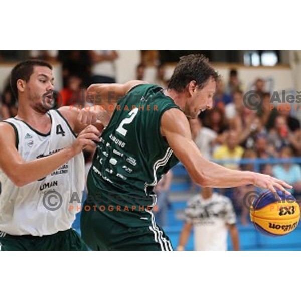 Ales Kunc of Team Ljubljana in the Final of Samsung 3x3 Ljubljana Challenger street basketball in Ljubljana, Slovenia on August 19, 2017