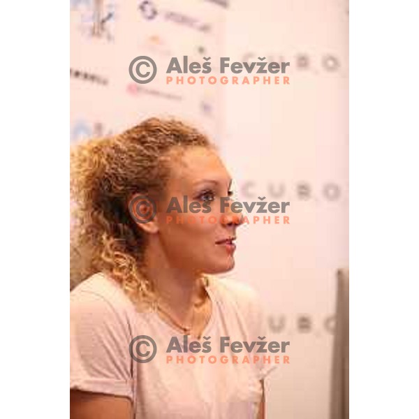 Ilka Stuhec of Slovenia Alpine Ski team during press conference in hotel Cubo, Ljubljana on August 22, 2017
