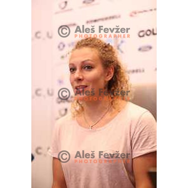 Ilka Stuhec of Slovenia Alpine Ski team during press conference in hotel Cubo, Ljubljana on August 22, 2017