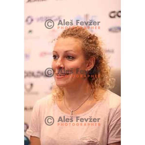 Ilka Stuhec of Slovenia Alpine Ski team during press conference in hotel Cubo, Ljubljana on August 22, 2017