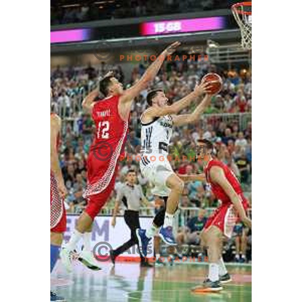 Goran Dragic of Slovenia in action during Telemach basketball match between Slovenia and Croatia in Stozice Arena, Ljubljana on August 24, 2017