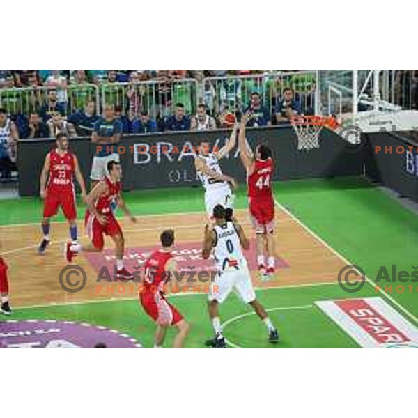 Goran Dragic of Slovenia in action during Telemach basketball match between Slovenia and Croatia in Stozice Arena, Ljubljana on August 24, 2017