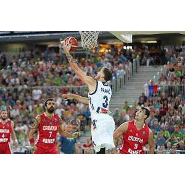 Goran Dragic of Slovenia in action during Telemach basketball match between Slovenia and Croatia in Stozice Arena, Ljubljana on August 24, 2017