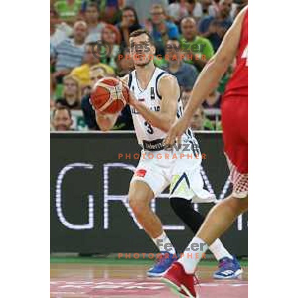 Goran Dragic of Slovenia in action during Telemach basketball match between Slovenia and Croatia in Stozice Arena, Ljubljana on August 24, 2017