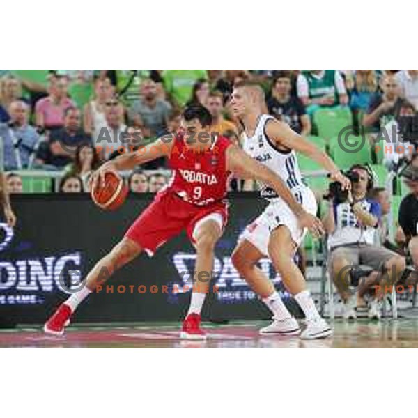 Edo Muric of Slovenia in action during Telemach basketball match between Slovenia and Croatia in Stozice Arena, Ljubljana on August 24, 2017
