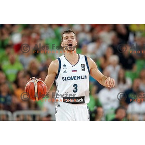 Goran Dragic of Slovenia in action during Telemach basketball match between Slovenia and Croatia in Stozice Arena, Ljubljana on August 24, 2017