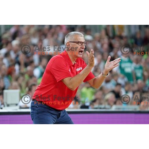 of Slovenia in action during Telemach basketball match between Slovenia and Croatia in Stozice Arena, Ljubljana on August 24, 2017