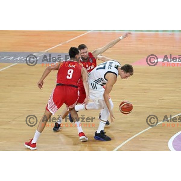 Luka Doncic of Slovenia in action during Telemach basketball match between Slovenia and Croatia in Stozice Arena, Ljubljana on August 24, 2017