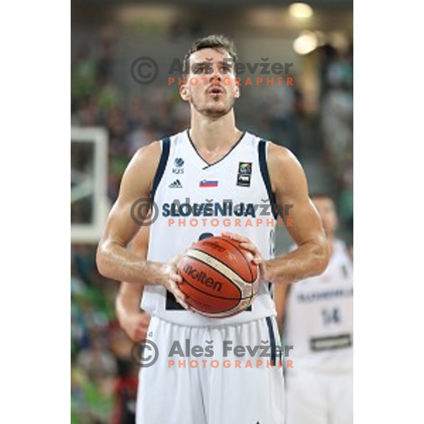 Goran Dragic of Slovenia in action during Telemach basketball match between Slovenia and Croatia in Stozice Arena, Ljubljana on August 24, 2017