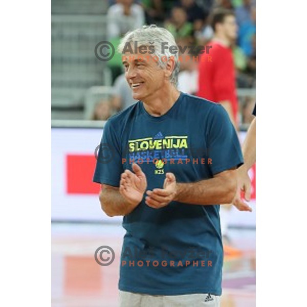 of Slovenia in action during Telemach basketball match between Slovenia and Croatia in Stozice Arena, Ljubljana on August 24, 2017