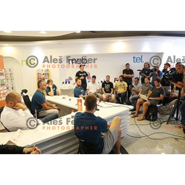 of Slovenia Basketball team during press conference in Ljubljana before departure to Eurobasket 2107 on August 28, 2017
