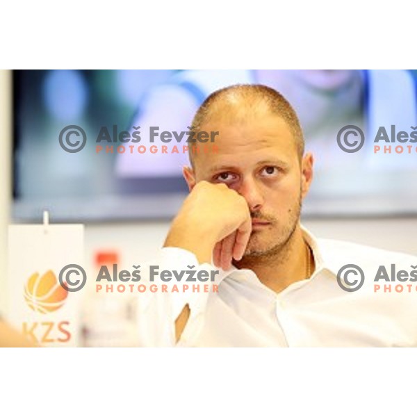 of Slovenia Basketball team during press conference in Ljubljana before departure to Eurobasket 2107 on August 28, 2017