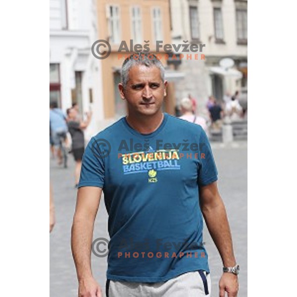 of Slovenia Basketball team during press conference in Ljubljana before departure to Eurobasket 2107 on August 28, 2017