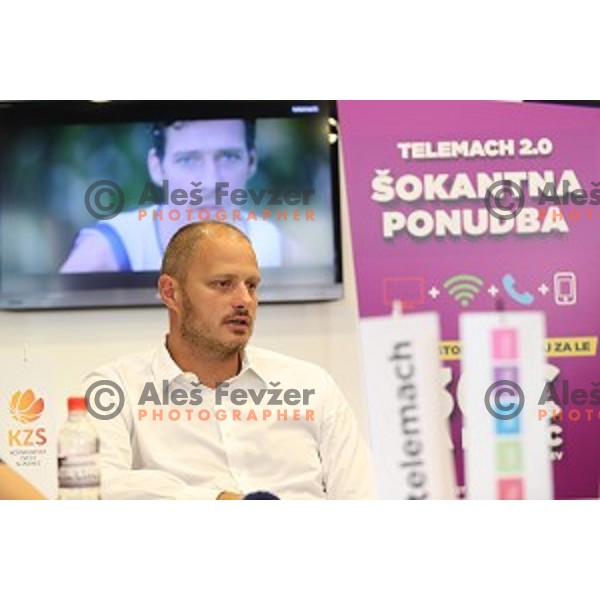 of Slovenia Basketball team during press conference in Ljubljana before departure to Eurobasket 2107 on August 28, 2017