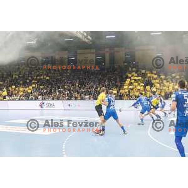 Fans in action during SEHA League match between Gorenje Velenje and Celje PL, in Red Hall, Velenje on August 30th, 2017