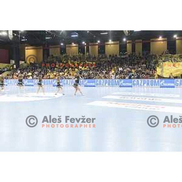 Fans in action during SEHA League match between Gorenje Velenje and Celje PL, in Red Hall, Velenje on August 30th, 2017