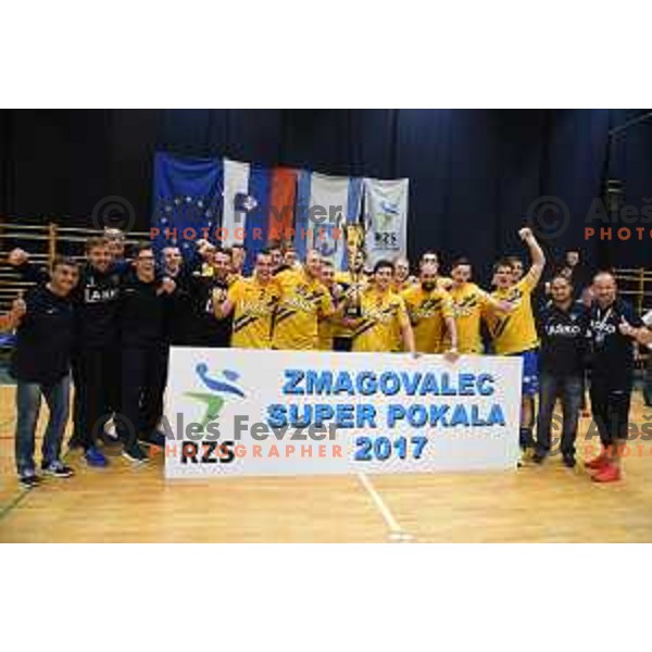 action during Slovenian Handball SuperCup match between Celje Pivovarna Lasko and Maribor in Slovenj Gradec on September 2, 2017