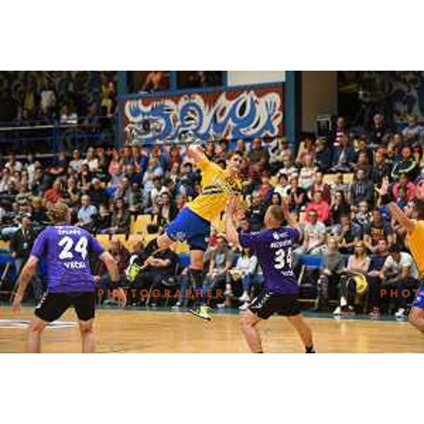 action during Slovenian Handball SuperCup match between Celje Pivovarna Lasko and Maribor in Slovenj Gradec on September 2, 2017