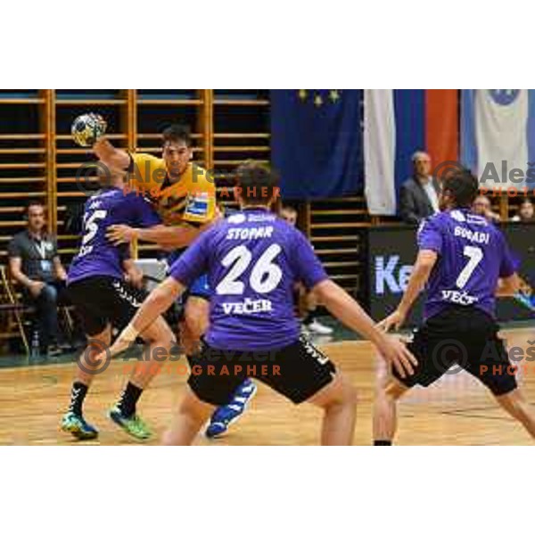 action during Slovenian Handball SuperCup match between Celje Pivovarna Lasko and Maribor in Slovenj Gradec on September 2, 2017