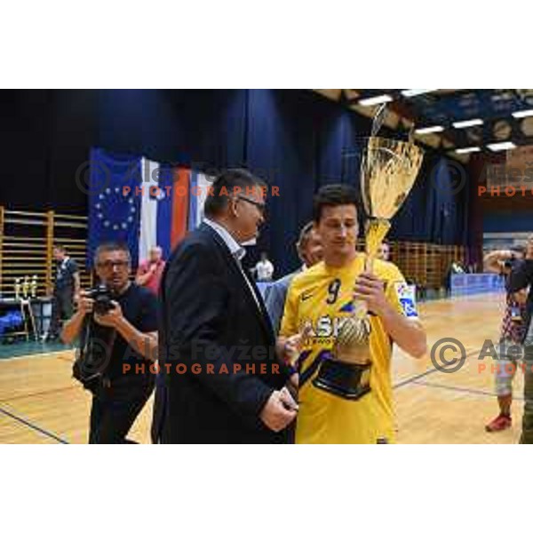 action during Slovenian Handball SuperCup match between Celje Pivovarna Lasko and Maribor in Slovenj Gradec on September 2, 2017