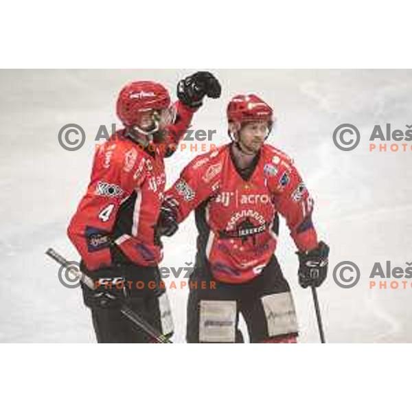 Andrej Tavzelj, Markus Pispamen in action during Slovenian Cup final between Jesenice and SZ Olimpija, in Celje on September 10th, 2017