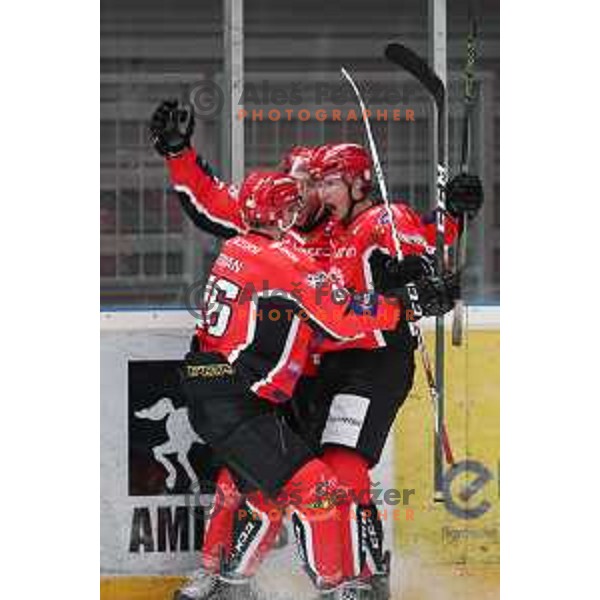 of Jesenice in action during Alps League ice-hockey match between Jesenice and Asiago in Podmezakla Hall, Jesenice, Slovenia on September 13, 2017