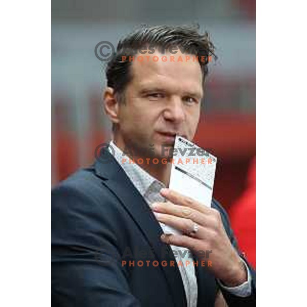 Gaber Glavic, head coach of Jesenice in during Alps League ice-hockey match between Jesenice and Asiago in Podmezakla Hall, Jesenice, Slovenia on September 13, 2017