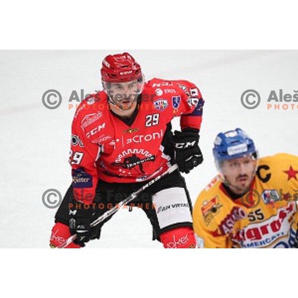 of Jesenice in action during Alps League ice-hockey match between Jesenice and Asiago in Podmezakla Hall, Jesenice, Slovenia on September 13, 2017