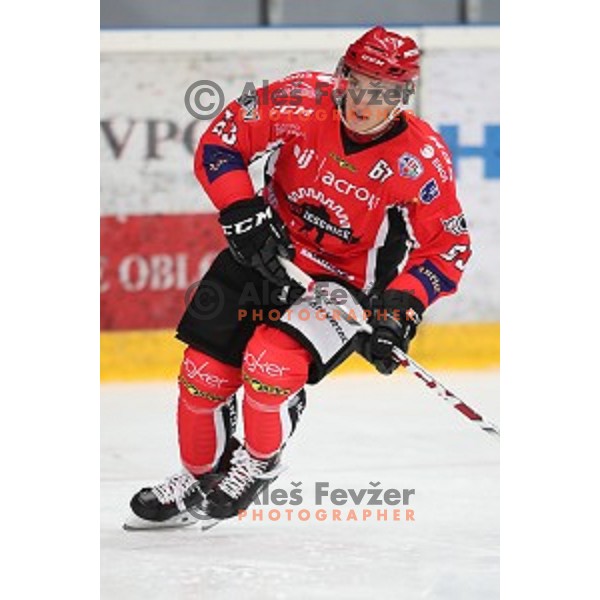 of Jesenice in action during Alps League ice-hockey match between Jesenice and Asiago in Podmezakla Hall, Jesenice, Slovenia on September 13, 2017