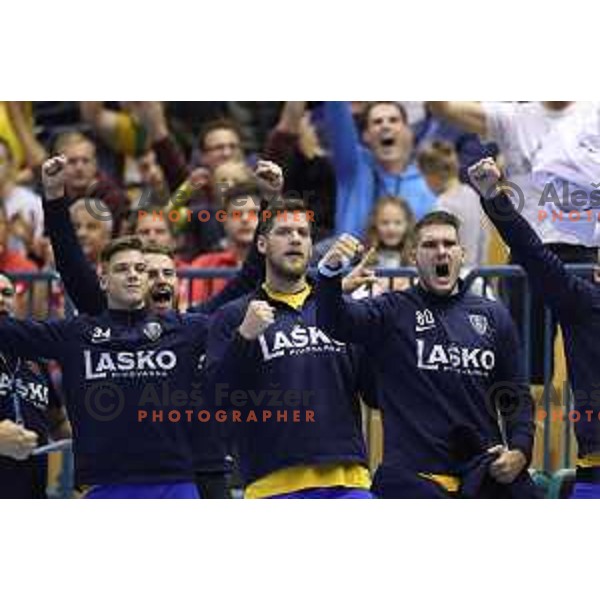 action during EHF Champions League match between Celje PL (Slovenia) and Vezsprem (Hungary) in Zlatorog Hall, Celje on September 16, 2017