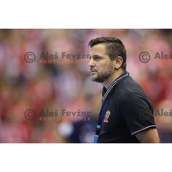 Ljubomir Vranjes in action during Velux EHF Champions League match between Celje Pivovarna Lasko (Slovenia) and Veszprem (Hungary) in Zlatorog Hall, Celje, Slovenia on September 16, 2017