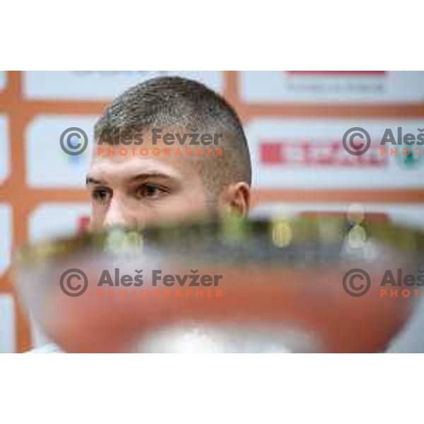 Edo Muric during the press conference of the Slovenian national basketball team after wining the Fiba Eurobasket 2017, Ljubljana, Slovenia, 19.09.2017