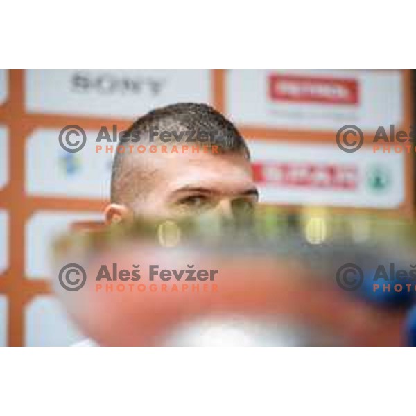 Edo Muric during the press conference of the Slovenian national basketball team after wining the Fiba Eurobasket 2017, Ljubljana, Slovenia, 19.09.2017