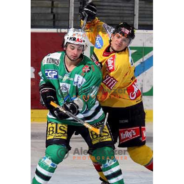 Yarema and Marcel Rodman at ice-hockey match ZM Olimpija-Vienna Capitals in Ebel league, played in Ljubljana, Slovenia 7.12.2007. Photo by Ales Fevzer 