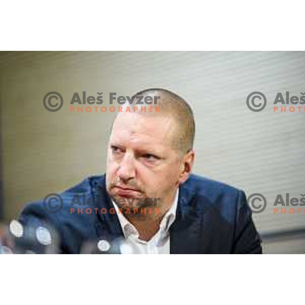 Matej Erjavec during the press conference of the Slovenian national basketball team after wining the Fiba Eurobasket 2017, Ljubljana, Slovenia, 19.09.2017