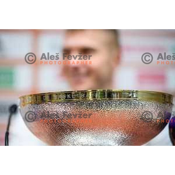 Edo Muric during the press conference of the Slovenian national basketball team after wining the Fiba Eurobasket 2017, Ljubljana, Slovenia, 19.09.2017