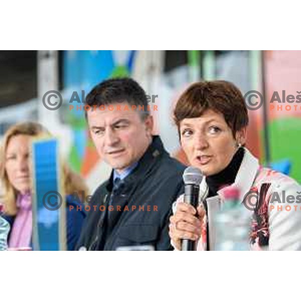 Maja Makovec Brencic at the press conference of the Slovenian Olympic committee during the European week of sports in Ljubljana, Slovenia on September 22,2017